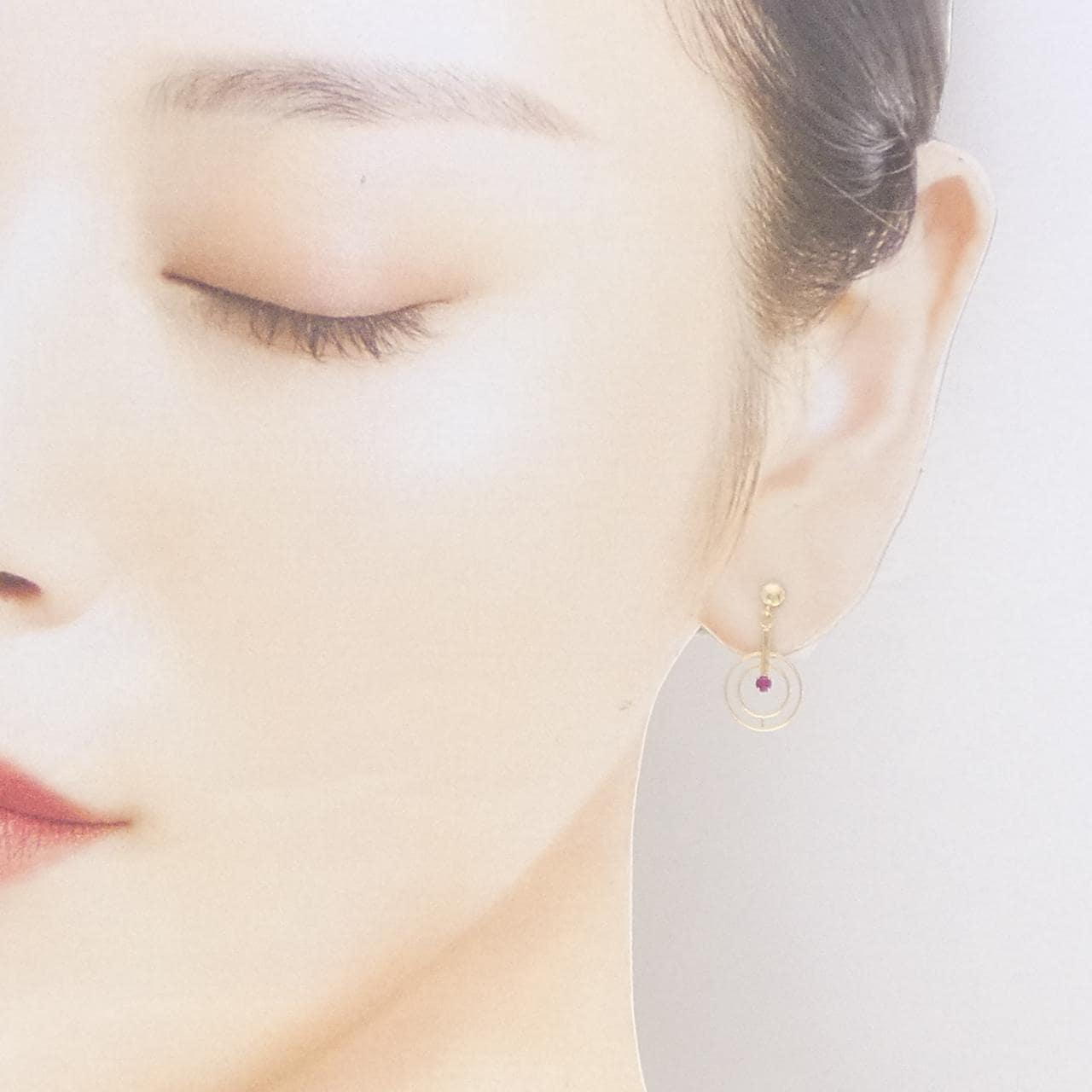 K18YG ルビー ピアス