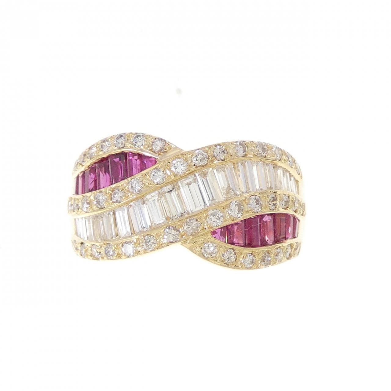 K18YG ルビー リング 0.90CT