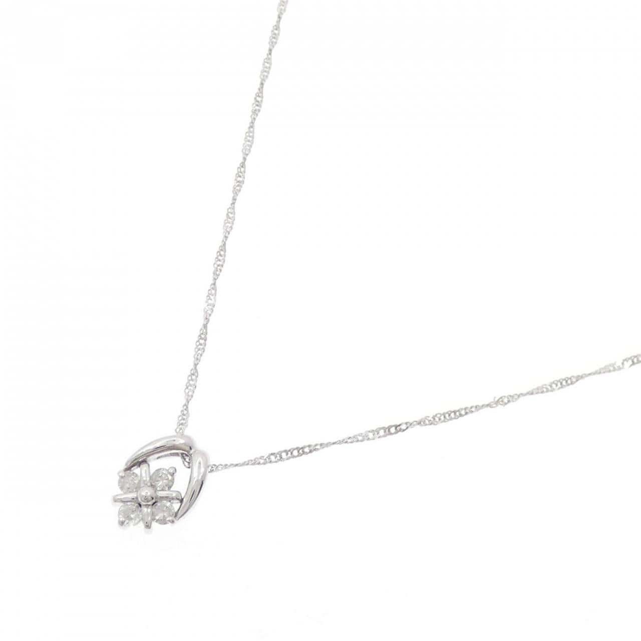 K18WG ダイヤモンド ネックレス 0.10CT