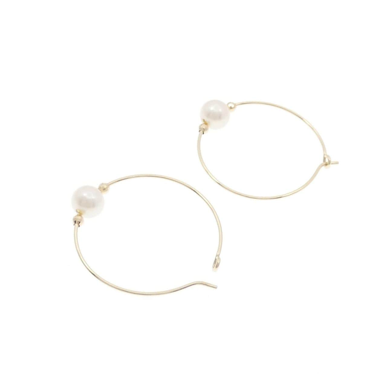 K10YG Akoya pearl earrings 6.7mm