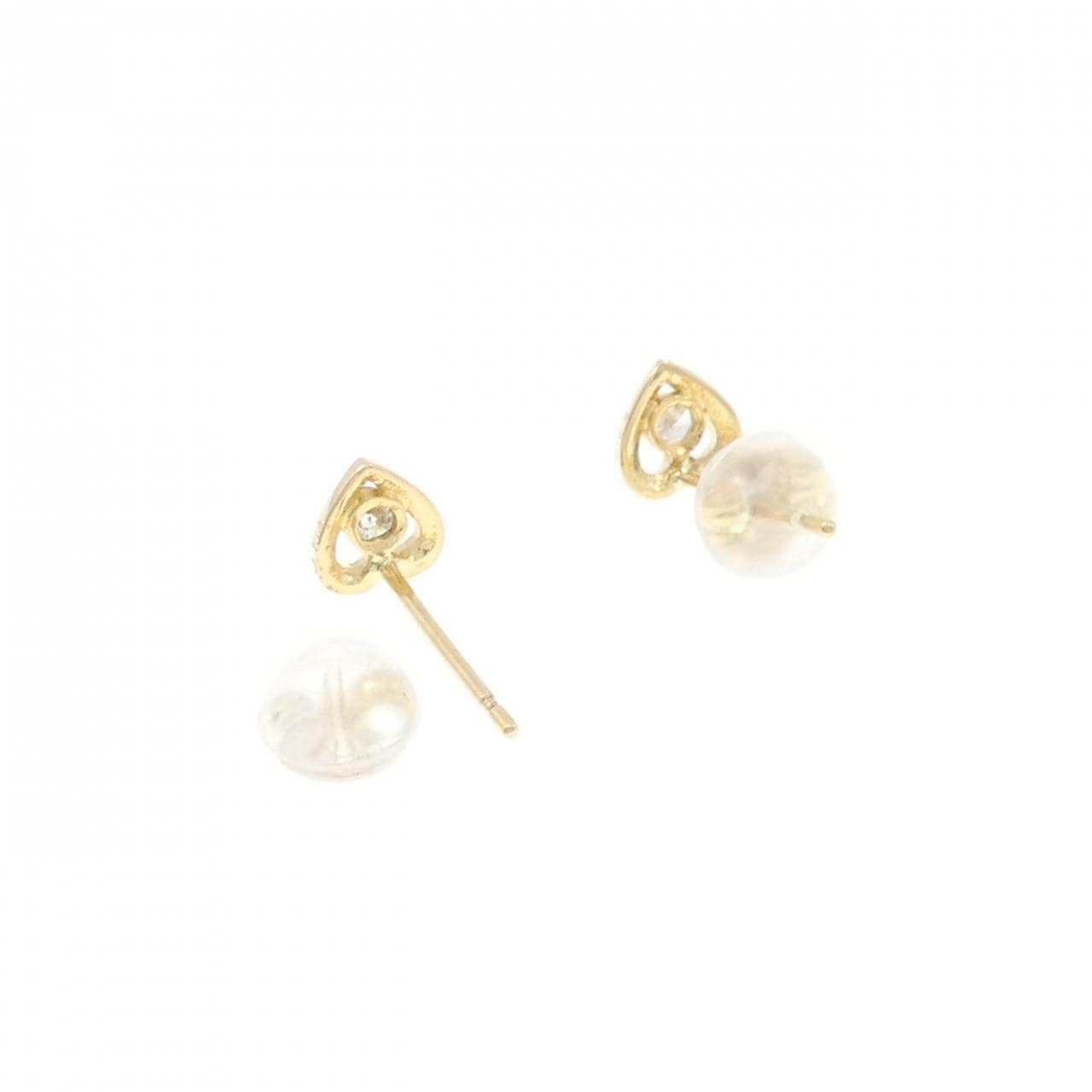 K18YG ハート ダイヤモンド ピアス 0.10CT