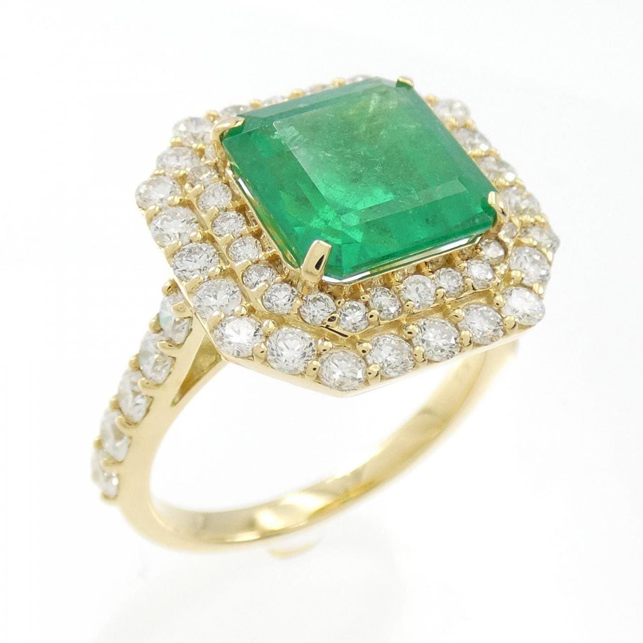 K18YG emerald ring 3.22CT