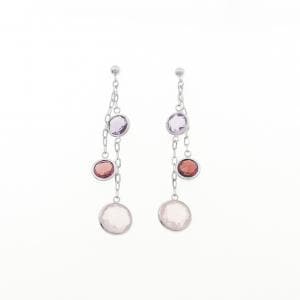 K18WG カラーストーン ピアス