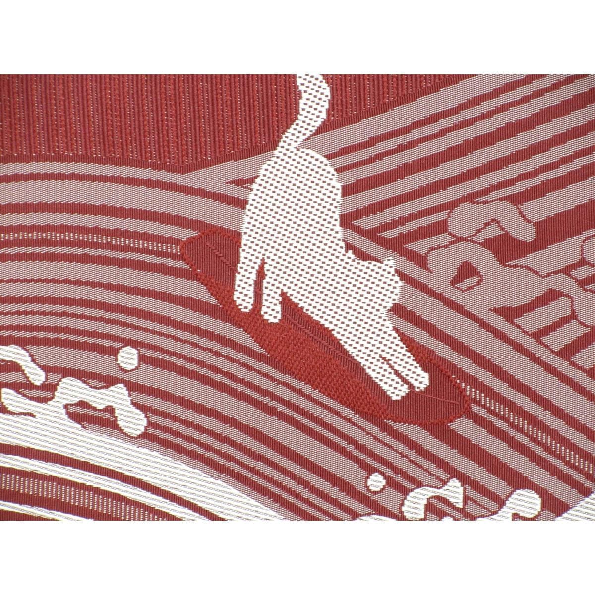 【新品】半幅帯　猫