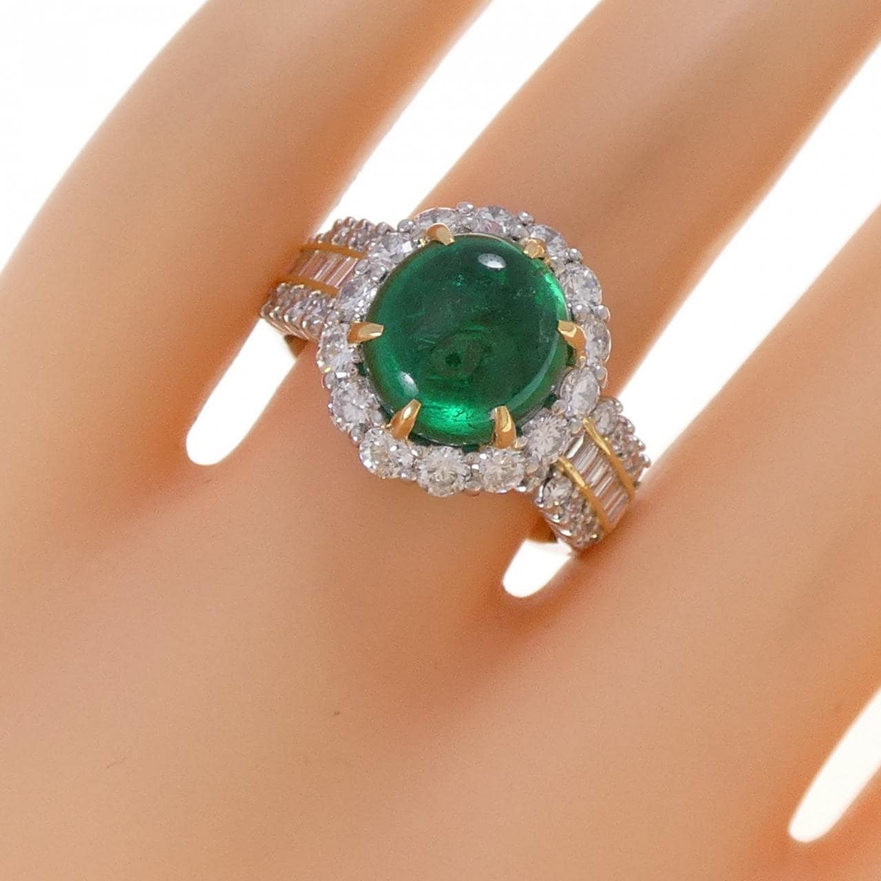 PT900/750YG エメラルド リング 4.33CT