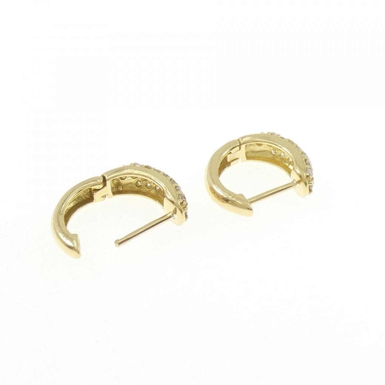 K18YG パヴェ ダイヤモンド ピアス 0.32CT