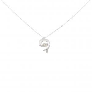 K10WG ドルフィン ダイヤモンド ネックレス 0.05CT