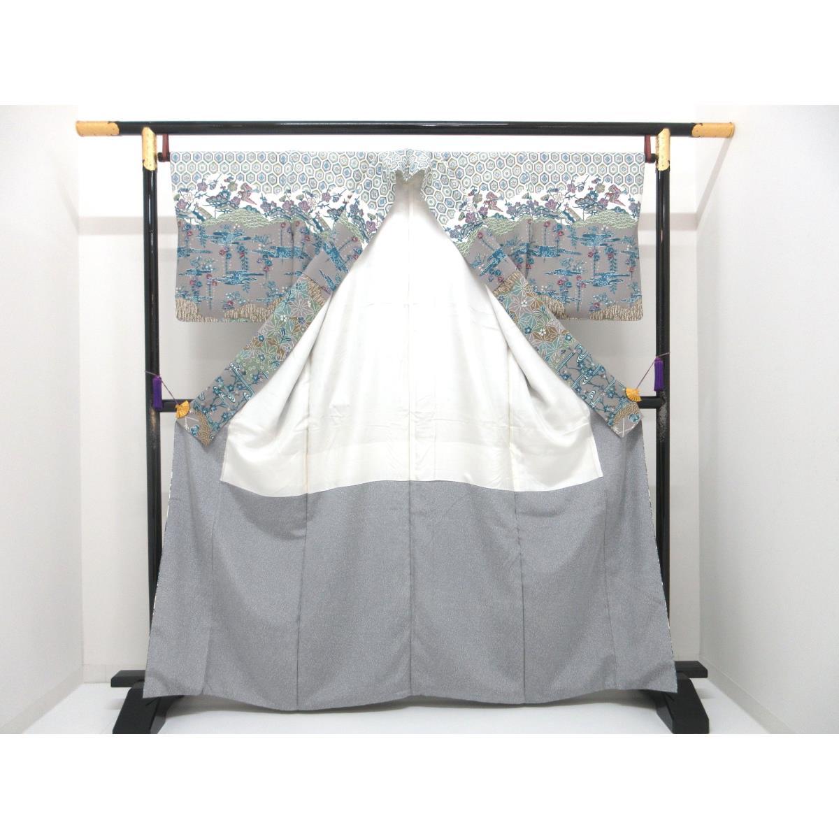 【未使用品】訪問着　友禅加工　身幅２Ｌ寸