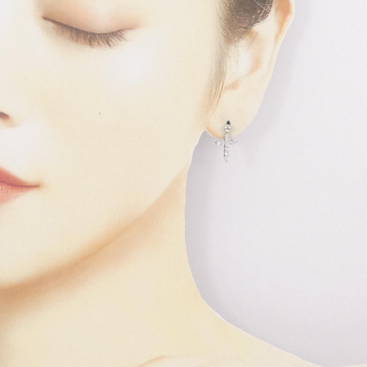 PT クロス ダイヤモンド ピアス 0.50CT