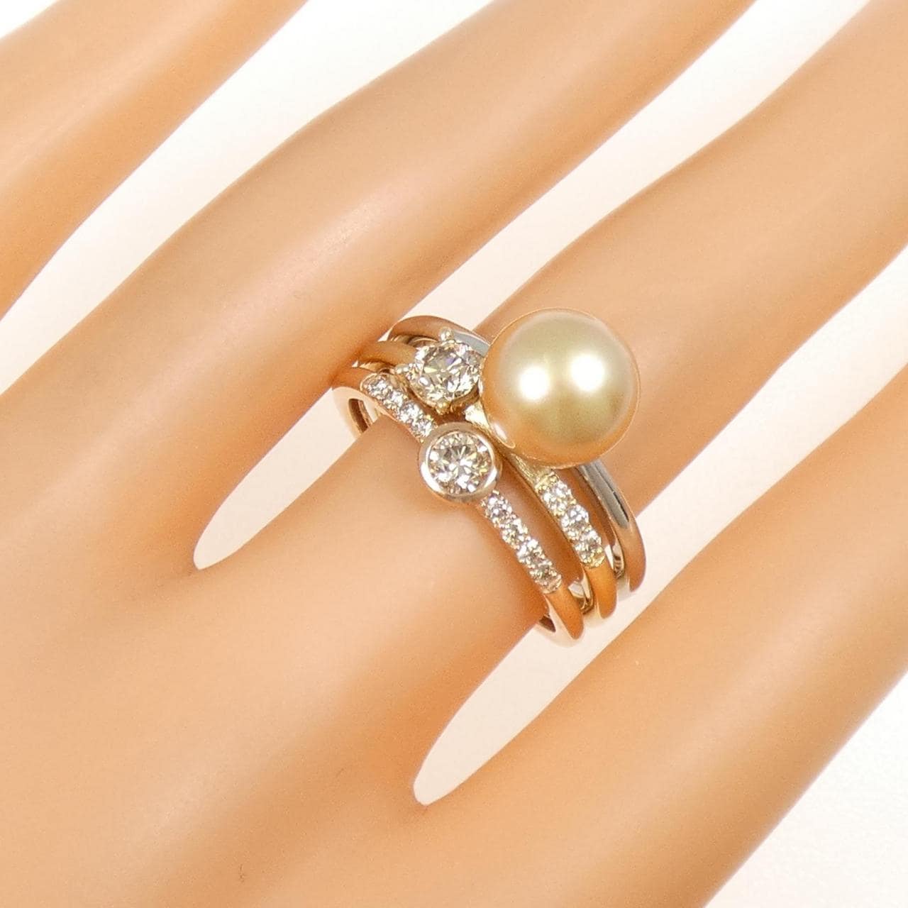 ジーエスティービー 白蝶パール リング 9mm