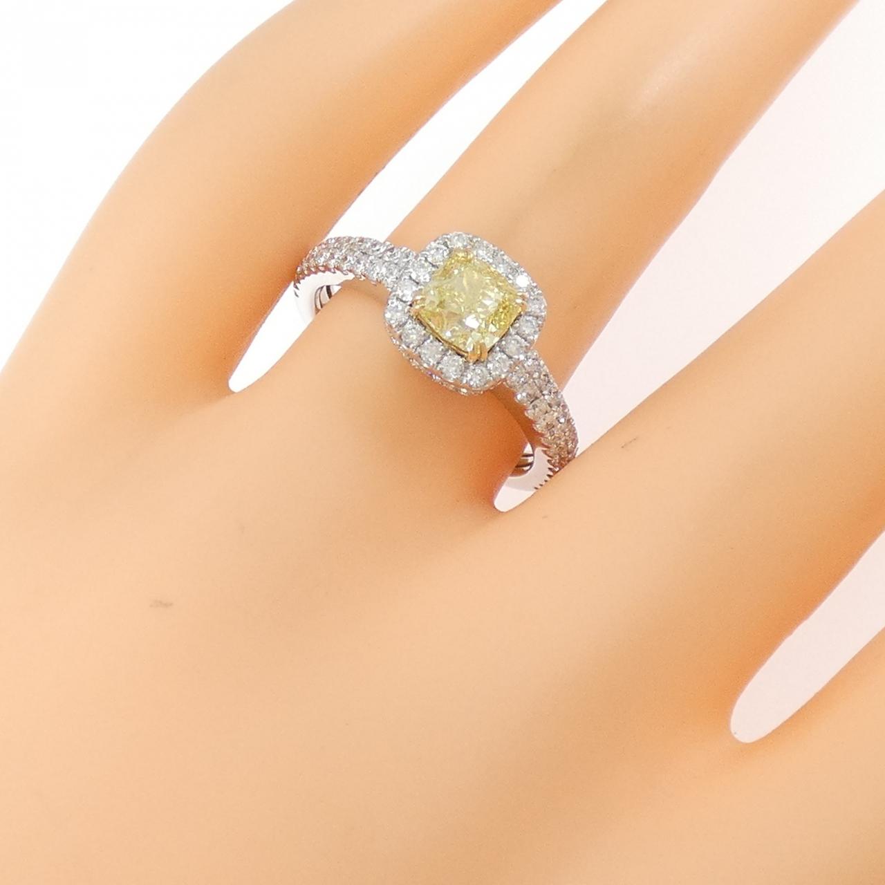 PT950/K18YG Diamond Ring 1.00CT FIY VS2 Fancy Cut