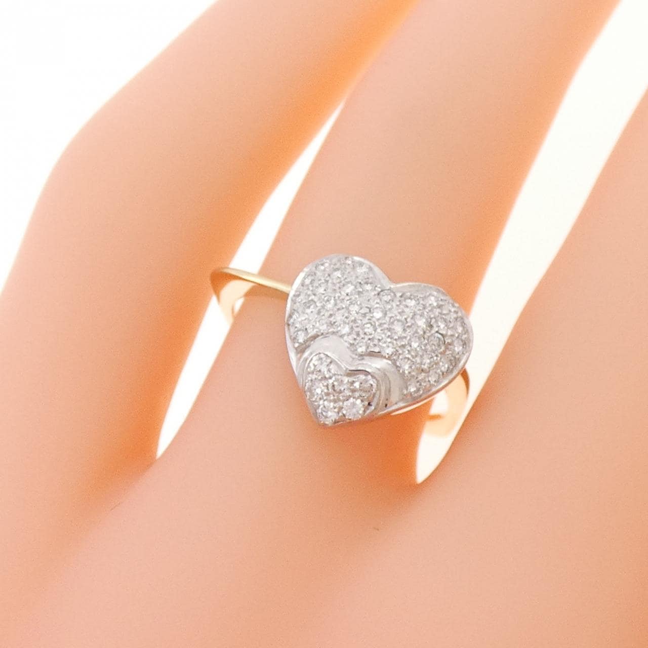 K18YG/K18WG 心形鑽石戒指 0.256CT