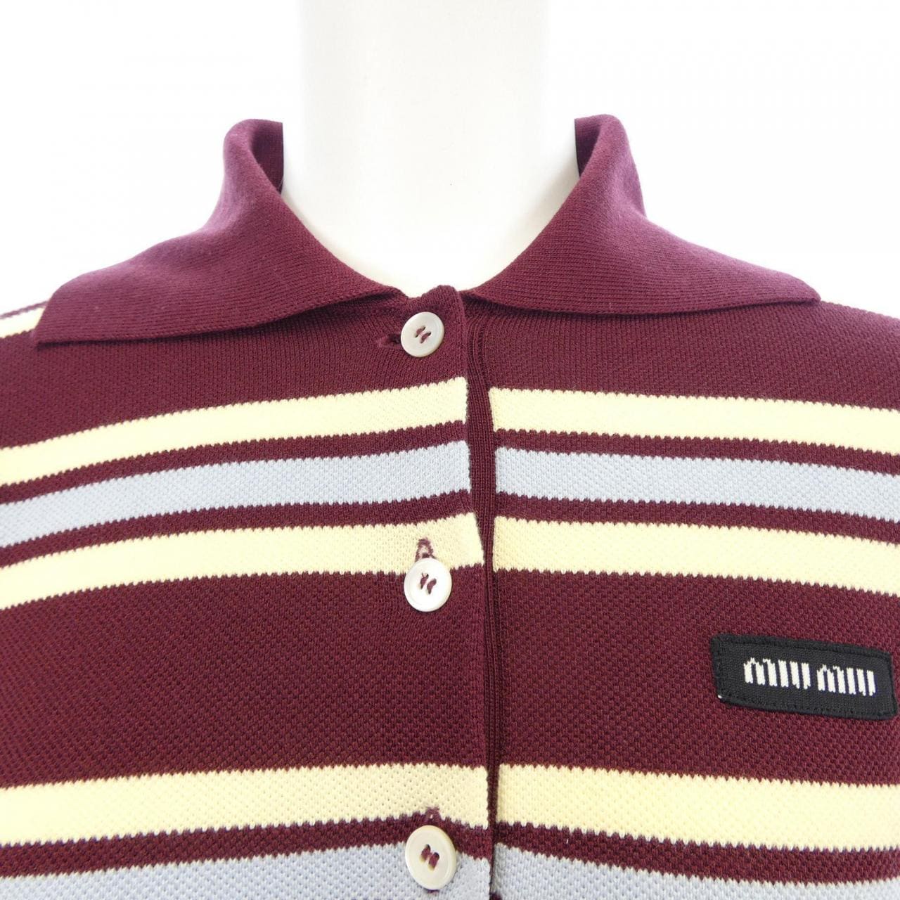 ミュウミュウ MIU MIU MIU MIU ロゴパッチ MML885 SOOO 14AX ポロシャツ