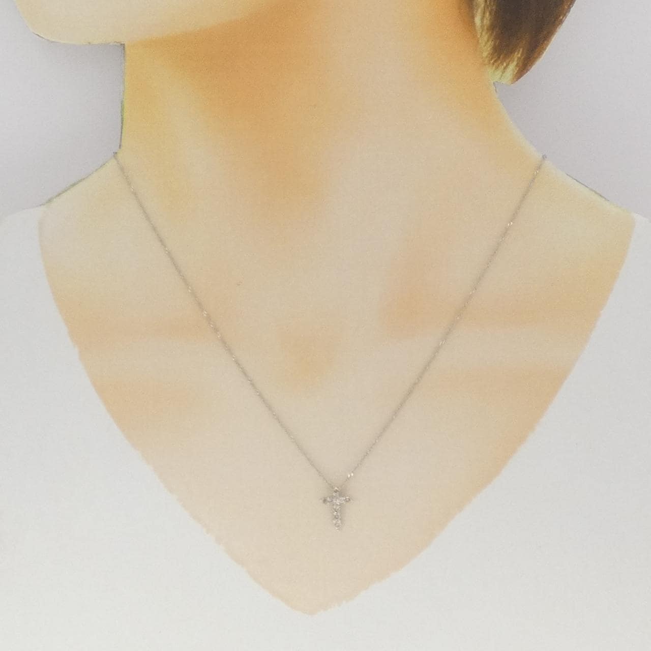 PT900/PT850 クロス ダイヤモンド ネックレス 0.20CT