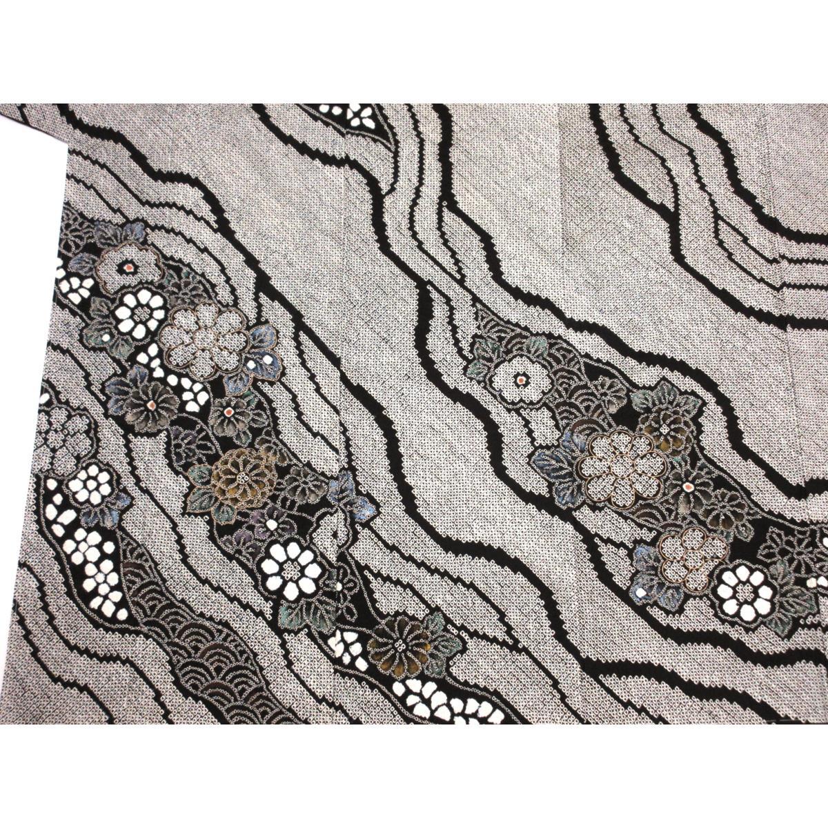 訪問着　総絞り　金彩加工