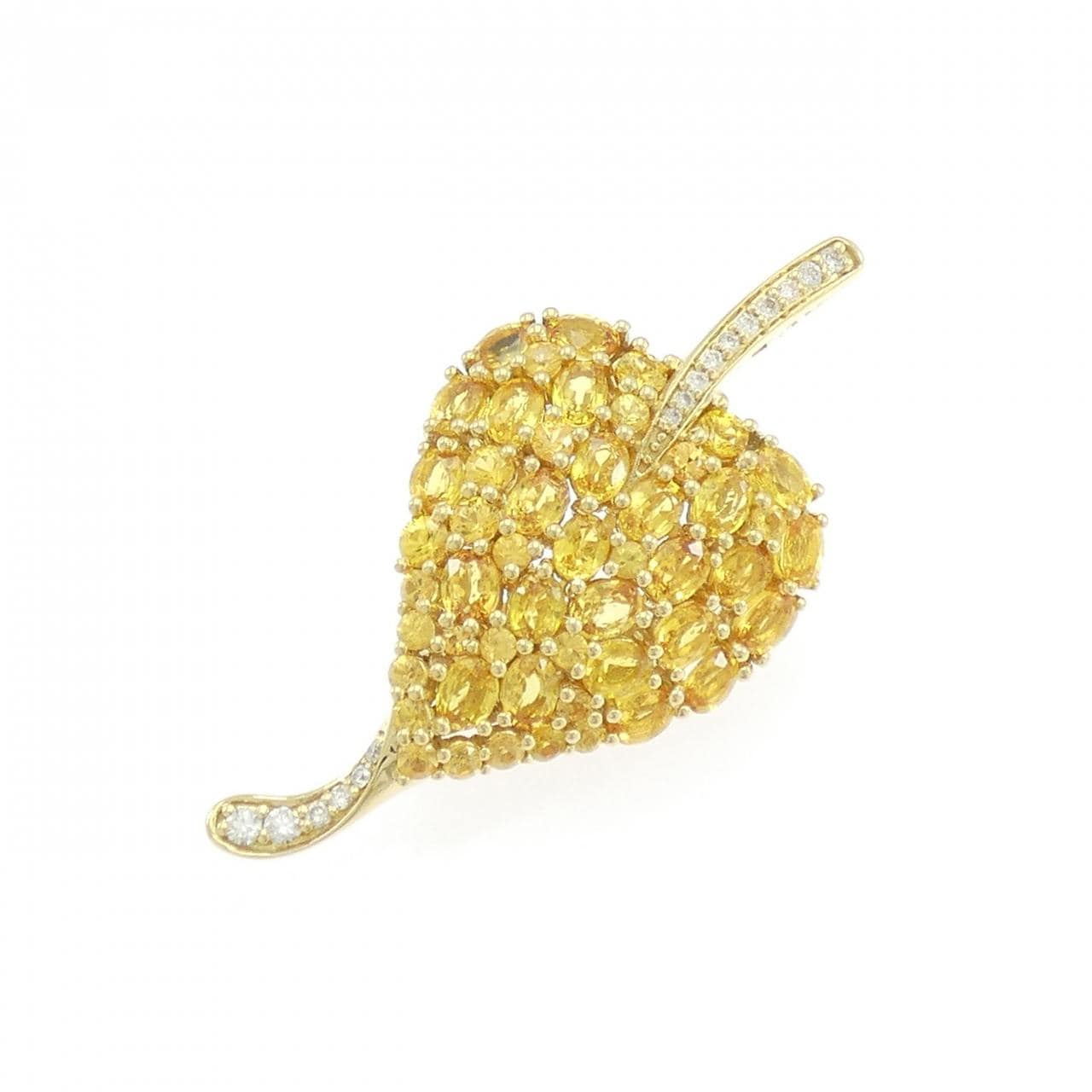 K18YG蓝宝石胸针6.35CT