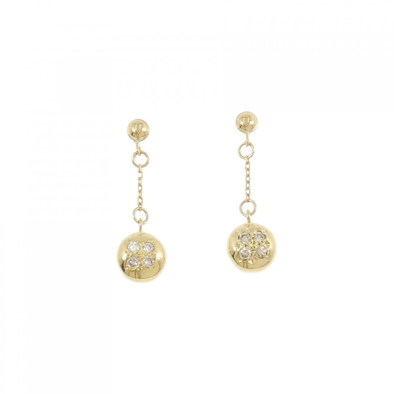 K18YG Diamond earrings 0.12CT