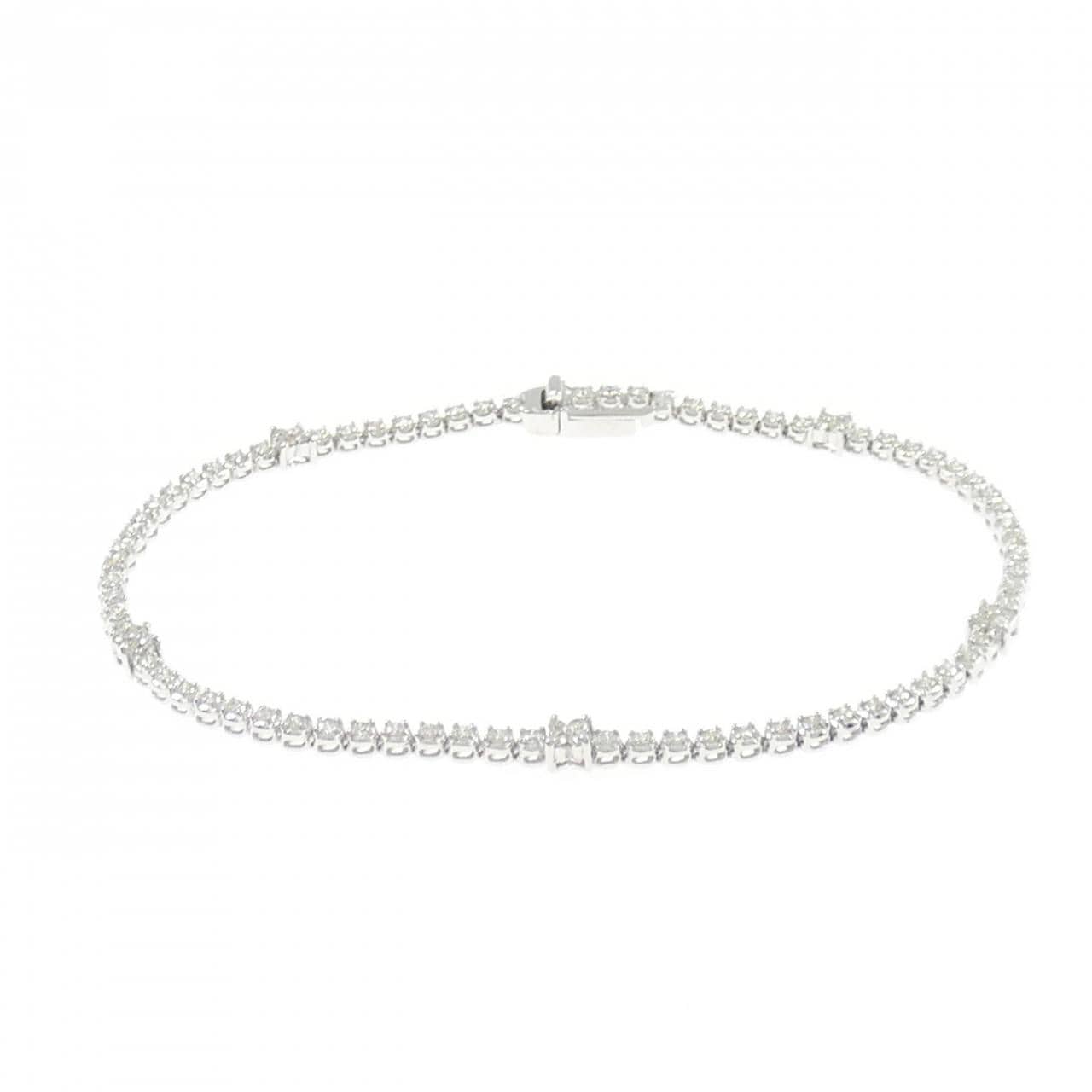 K18WG フラワー ダイヤモンド ブレスレット 1.10CT