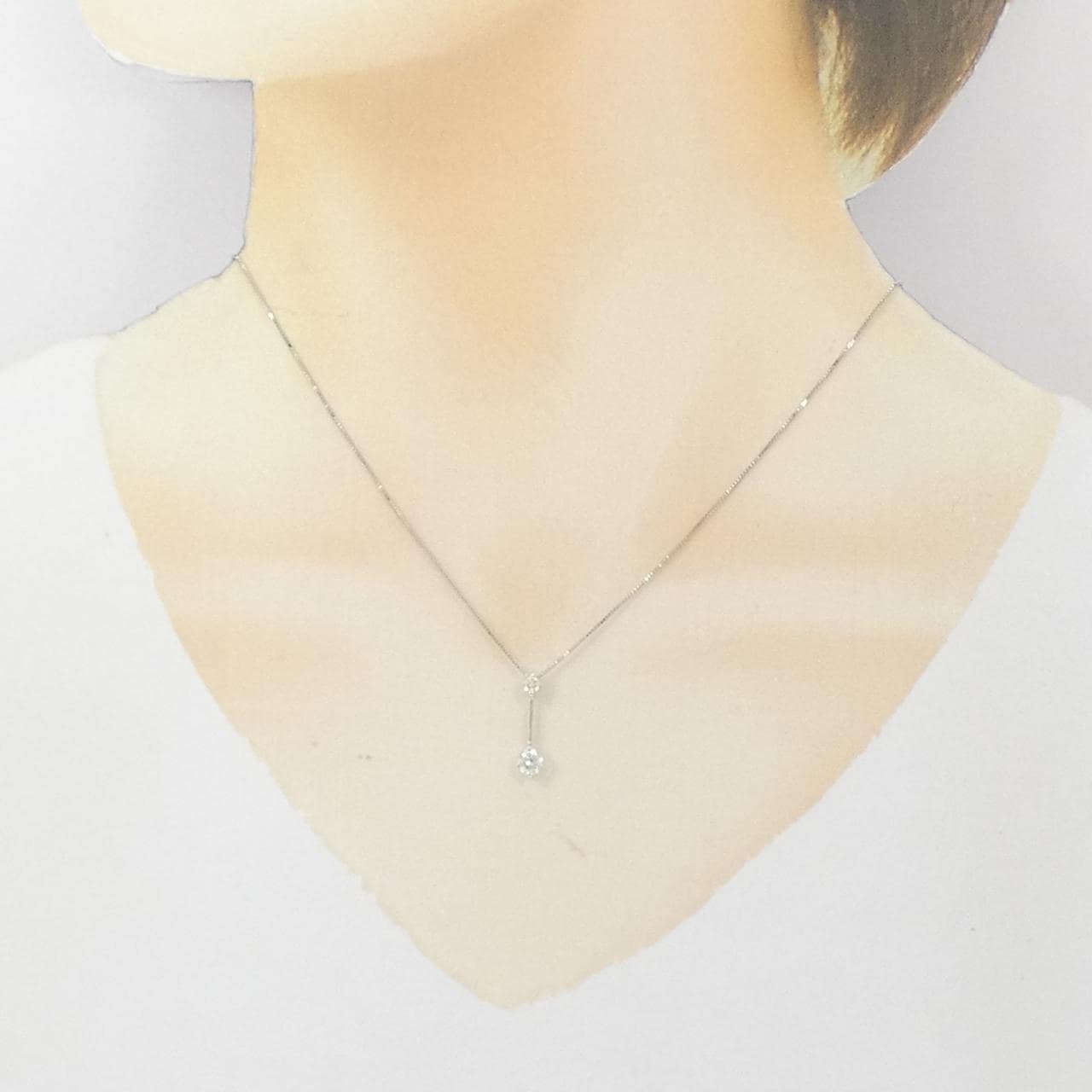 K18WG ダイヤモンド ネックレス 0.32CT