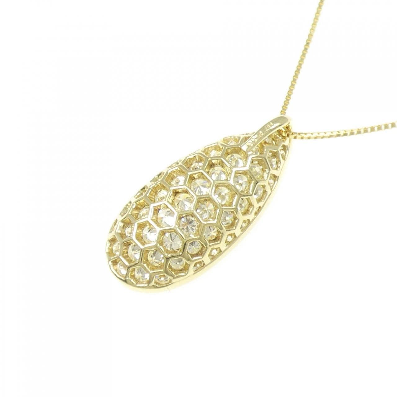 K18YG パヴェ ダイヤモンド ネックレス 2.00CT