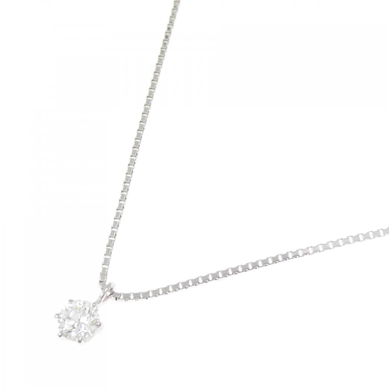 K18WG ソリティア ダイヤモンド ネックレス 0.158CT