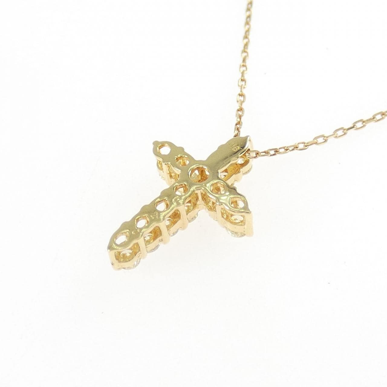 K18YG クロス ダイヤモンド ネックレス 0.20CT