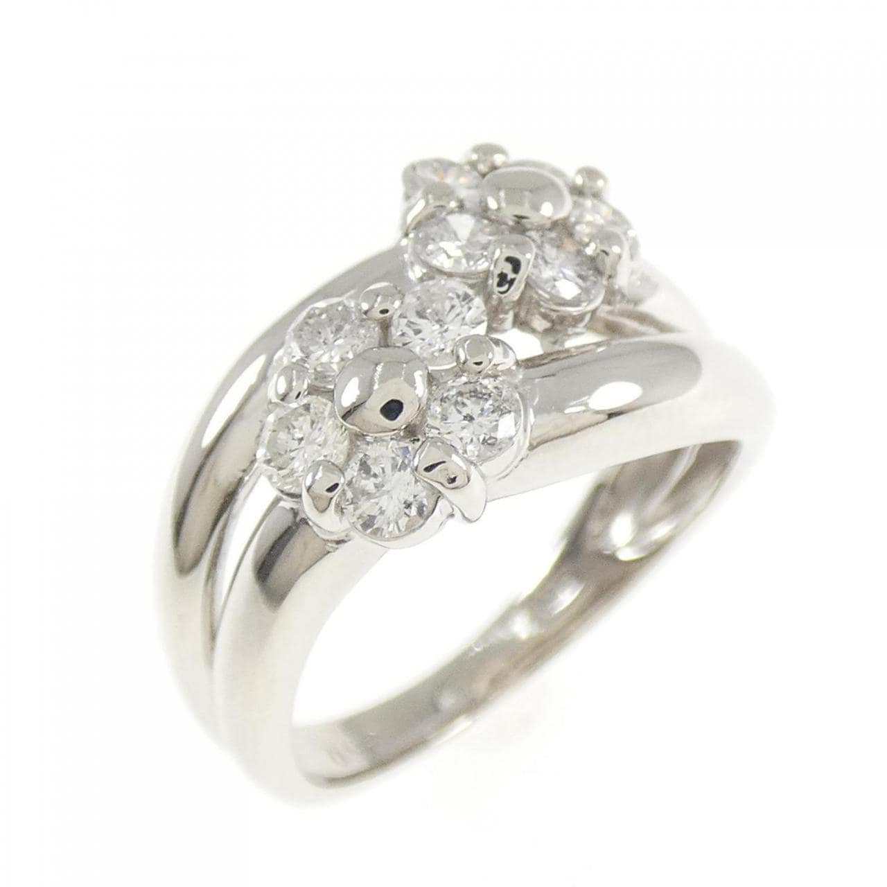 PT900 フラワー ダイヤモンド リング 0.50CT