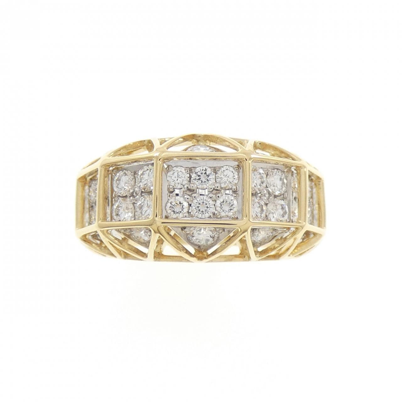 K18YG/PT900 ダイヤモンド リング 1.06CT