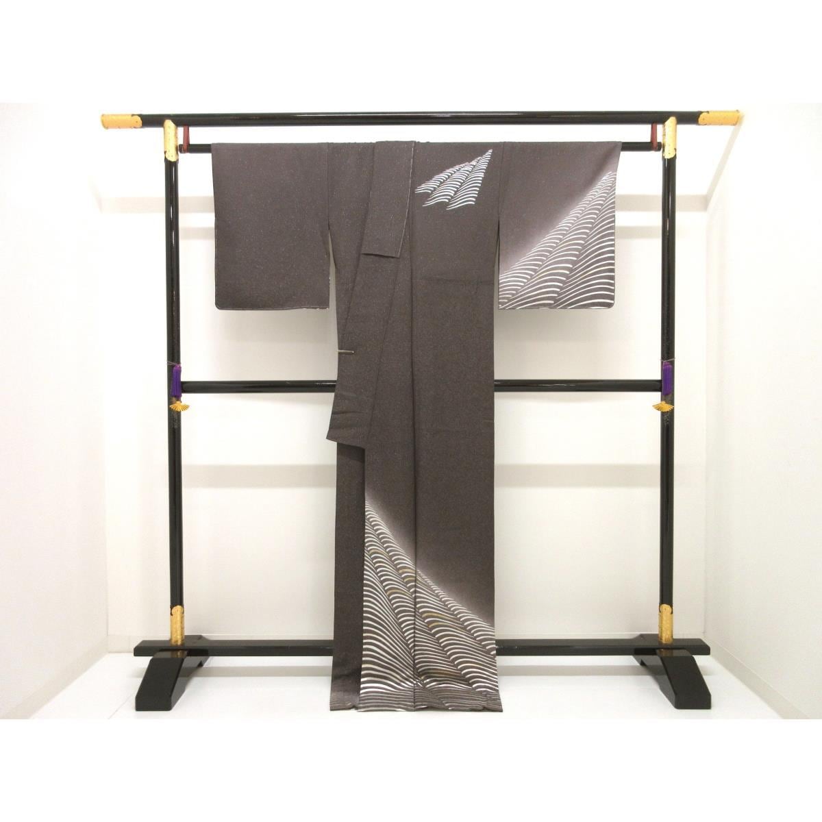 【未使用品】単衣　訪問着　銀彩友禅ボカシ染
