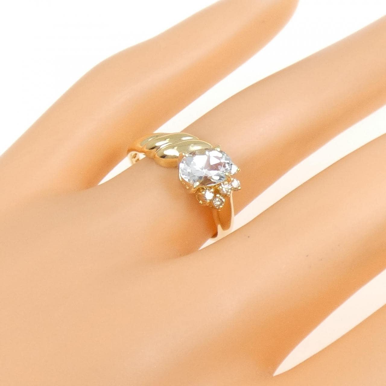 K18YG アクアマリン リング 0.67CT