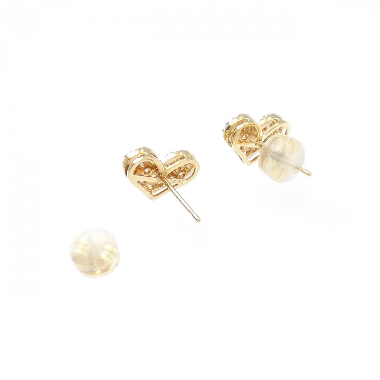 [BRAND NEW] K18YG Heart Diamond Earrings 0.50CT