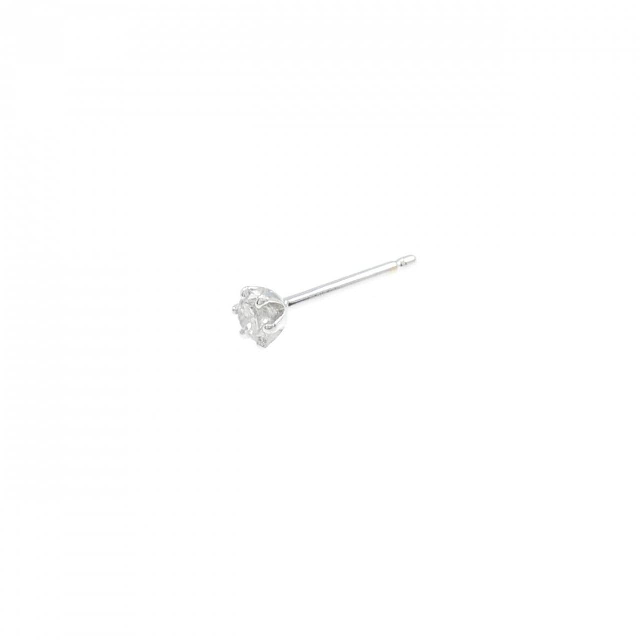 K18WG ソリティア ダイヤモンド ピアス 0.07CT 片耳