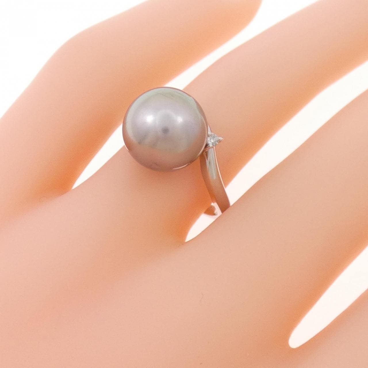 PT900黒蝶珍珠戒指，10.3毫米