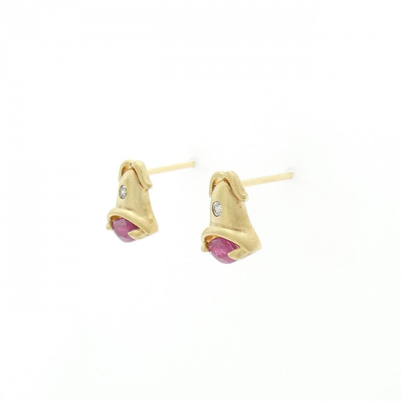 K18YG ルビー ピアス