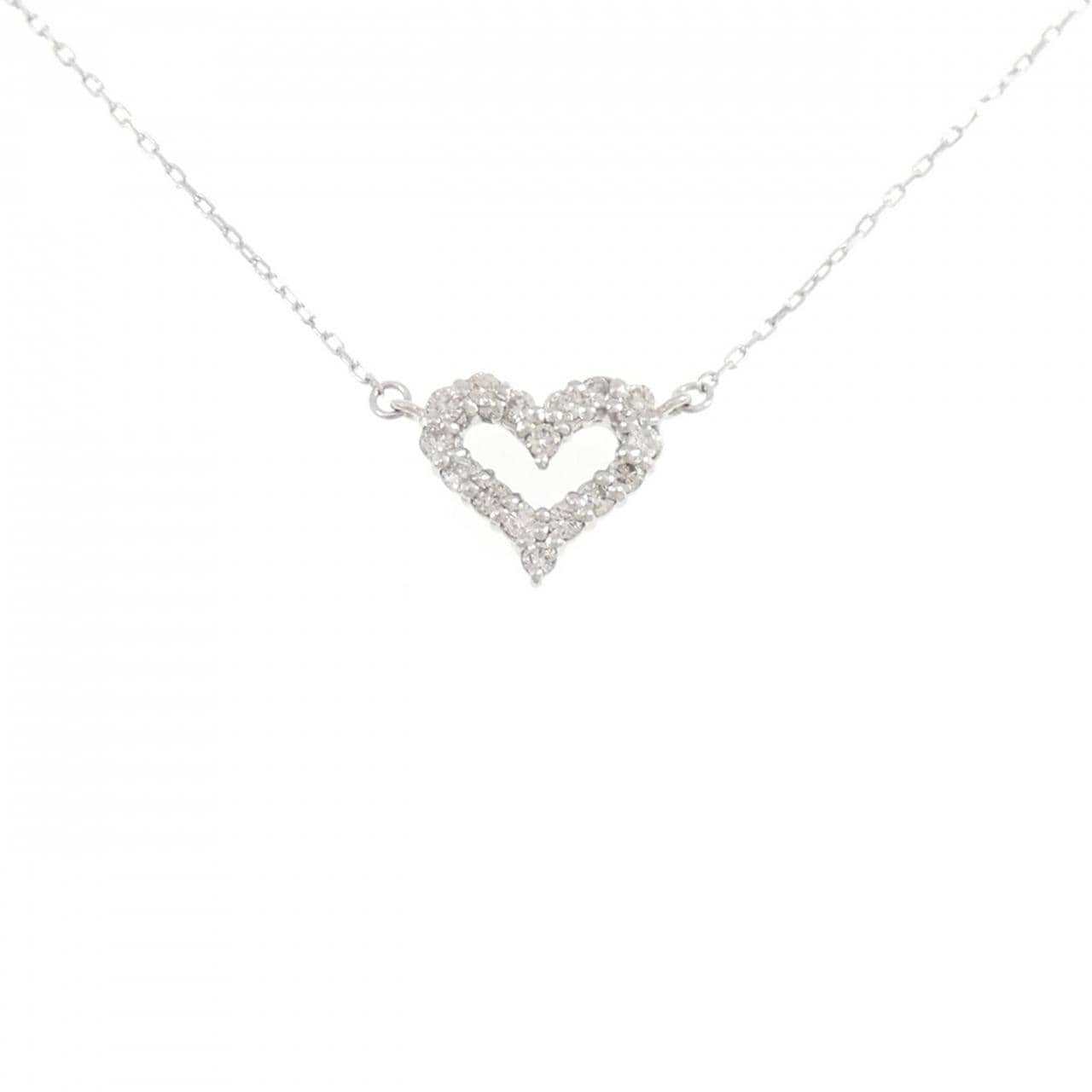 PT900/PT850 ハート ダイヤモンド ネックレス 0.30CT