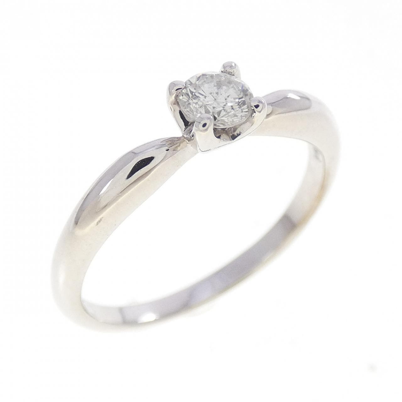 K18WG ソリティア ダイヤモンド リング 0.20CT
