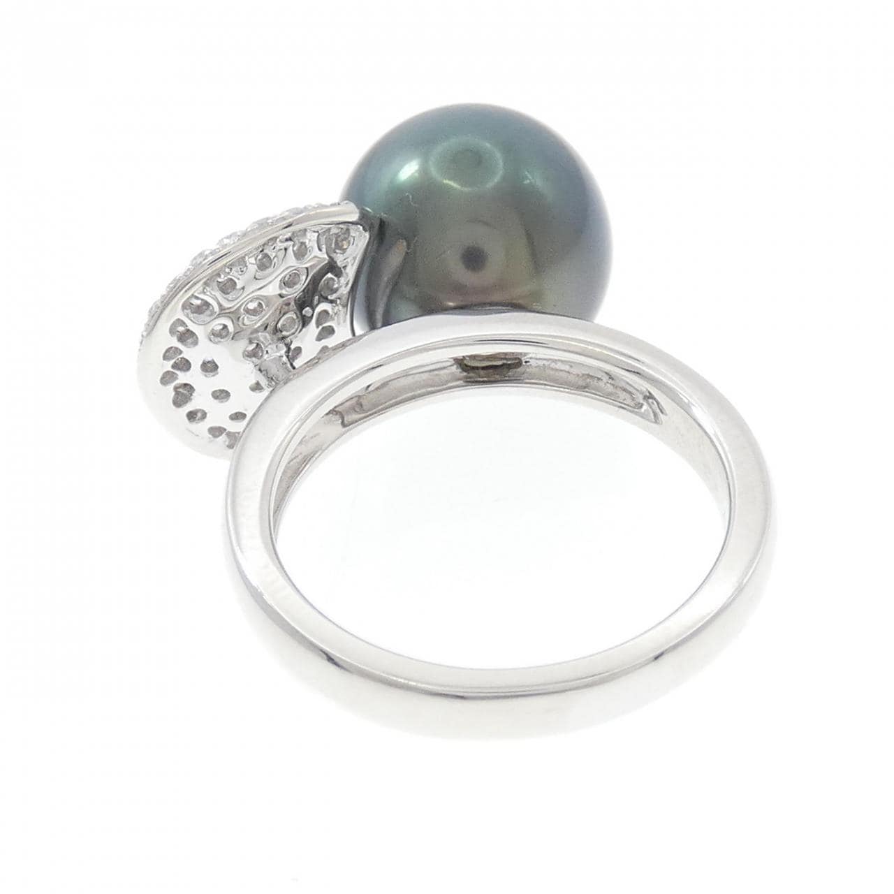 K18WG 黒蝶パール リング 12.2mm