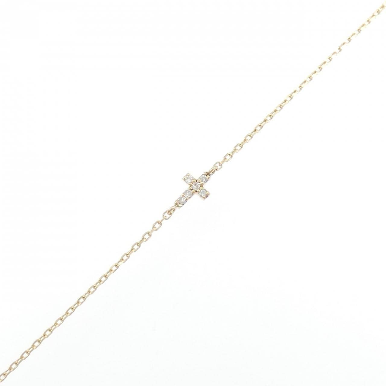 K10YG クロス ダイヤモンド ブレスレット 0.033CT