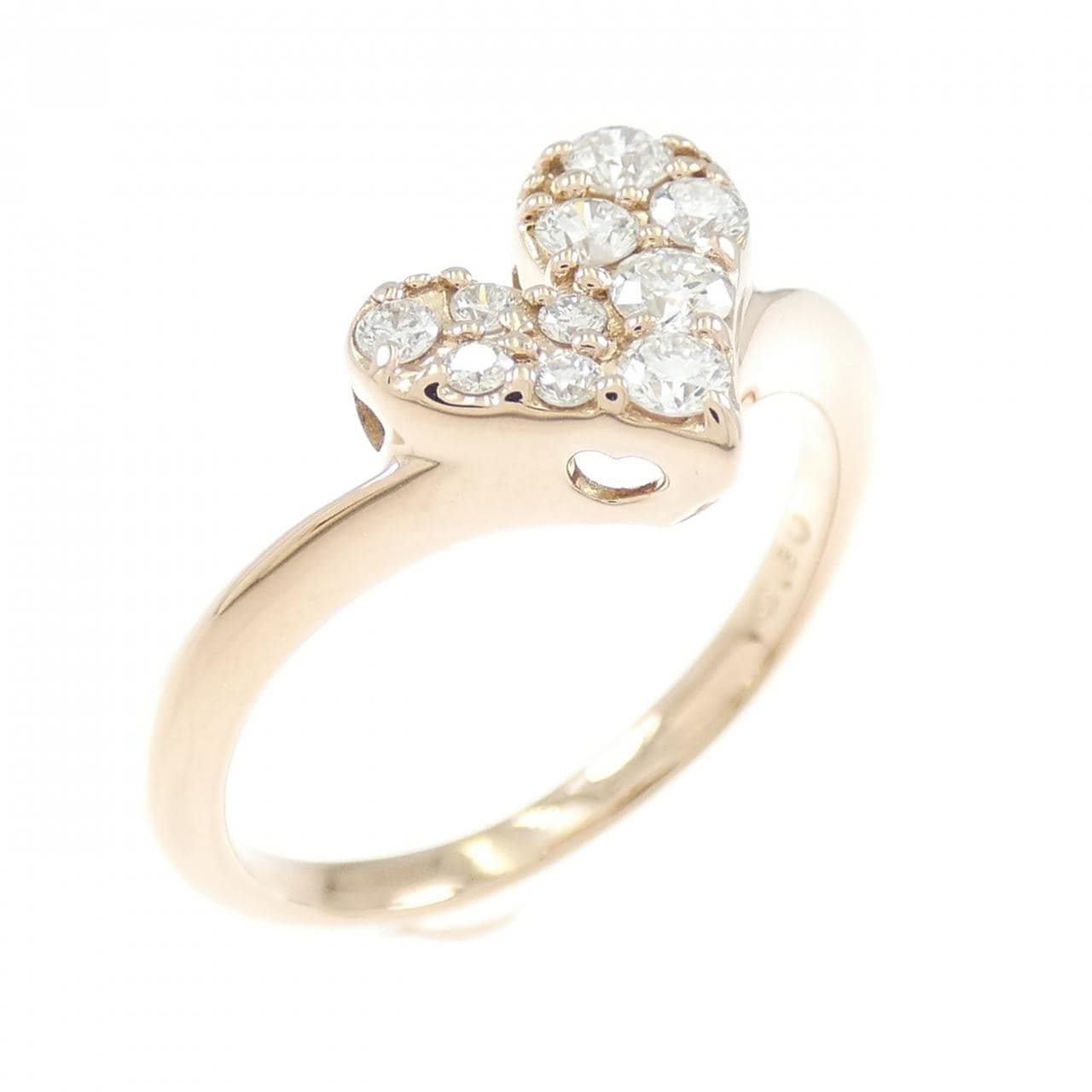 K18PG ハート ダイヤモンド リング 0.30CT