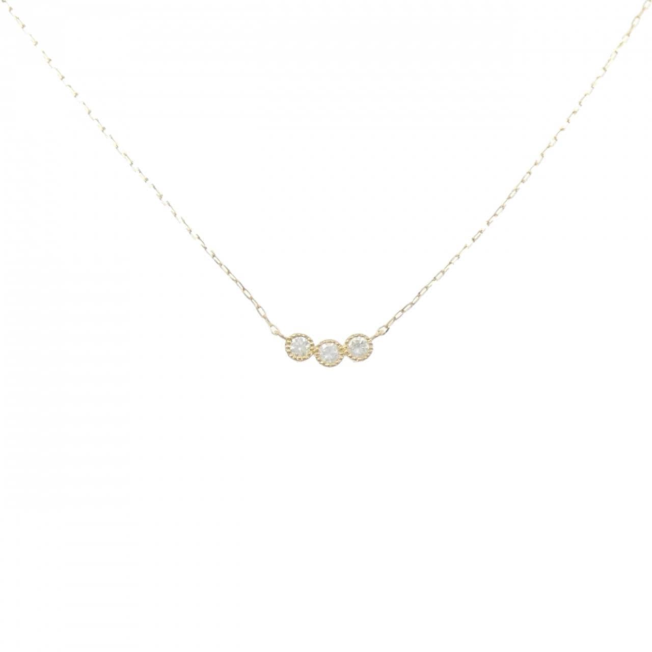 【リメイク】K18YG ダイヤモンド ネックレス 0.10CT