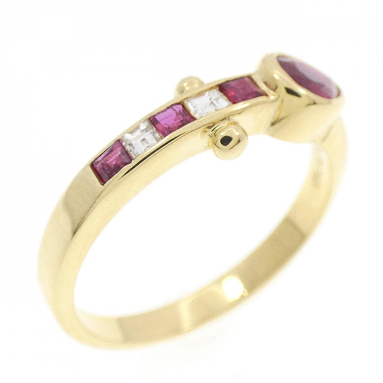 K18YG ルビー リング 0.42CT