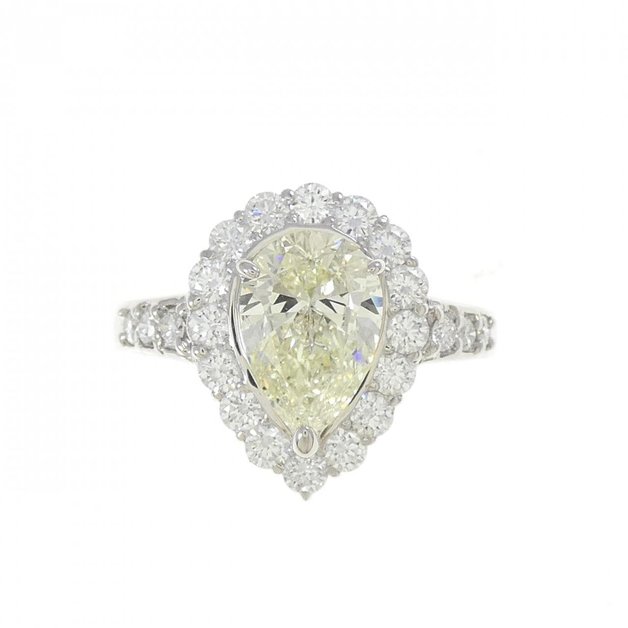 PT900 ダイヤモンド リング 2.005CT VLY SI1 ペアシェイプ