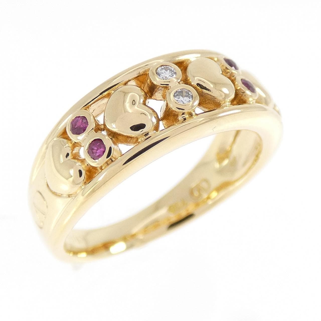 750YG ハート ルビー リング 0.05CT