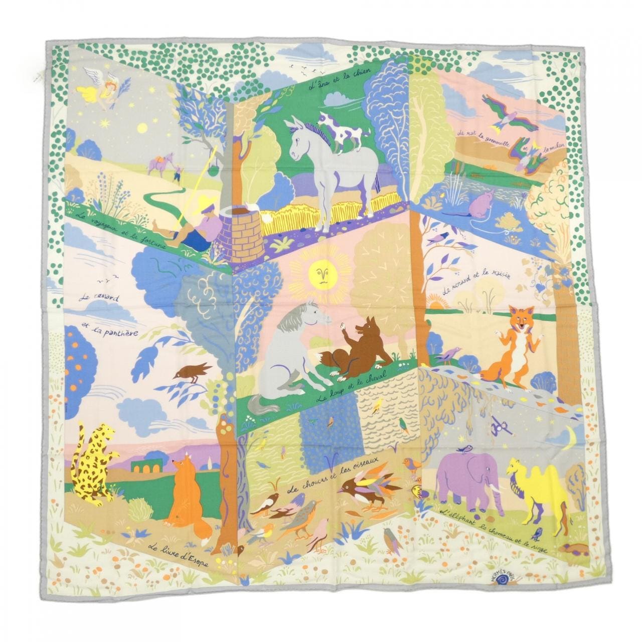 エルメス HERMES LE LIVRE D`ESOPE H244073S カレジェアン140 ショール