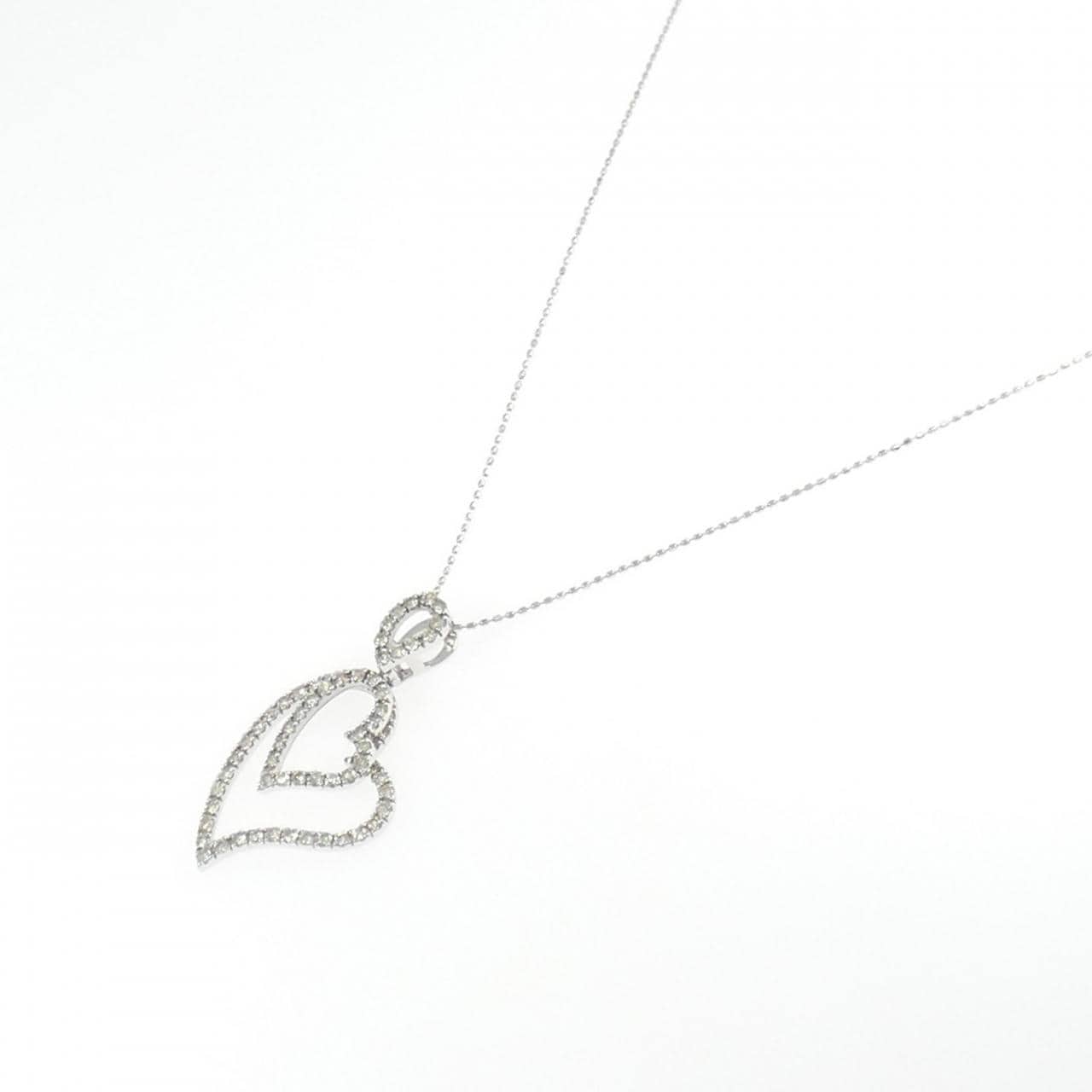 K18WG ハート ダイヤモンド ネックレス 1.00CT