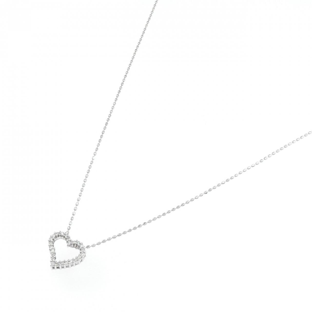 K10WG ハート ダイヤモンド ネックレス 0.10CT
