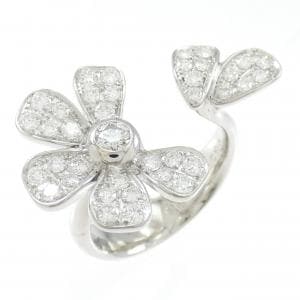 K18WG フラワー ダイヤモンド リング 0.80CT