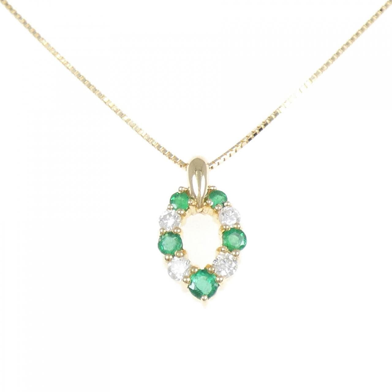 K18YG emerald necklace 0.41CT