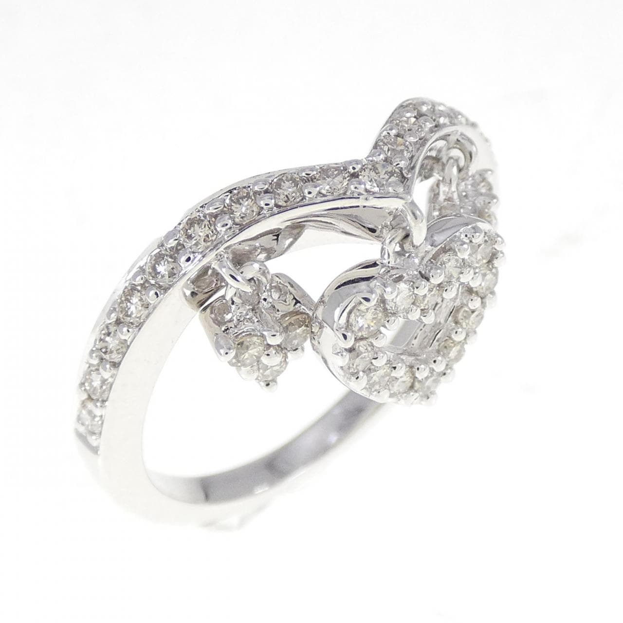 K18WG ハート ダイヤモンド リング 0.41CT