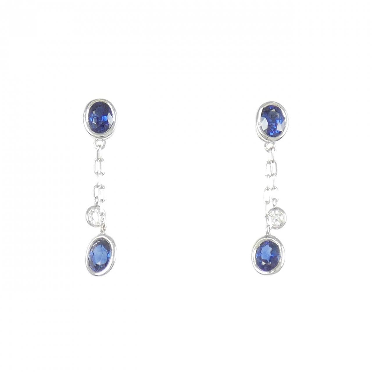 K18WG サファイヤ ピアス 0.72CT